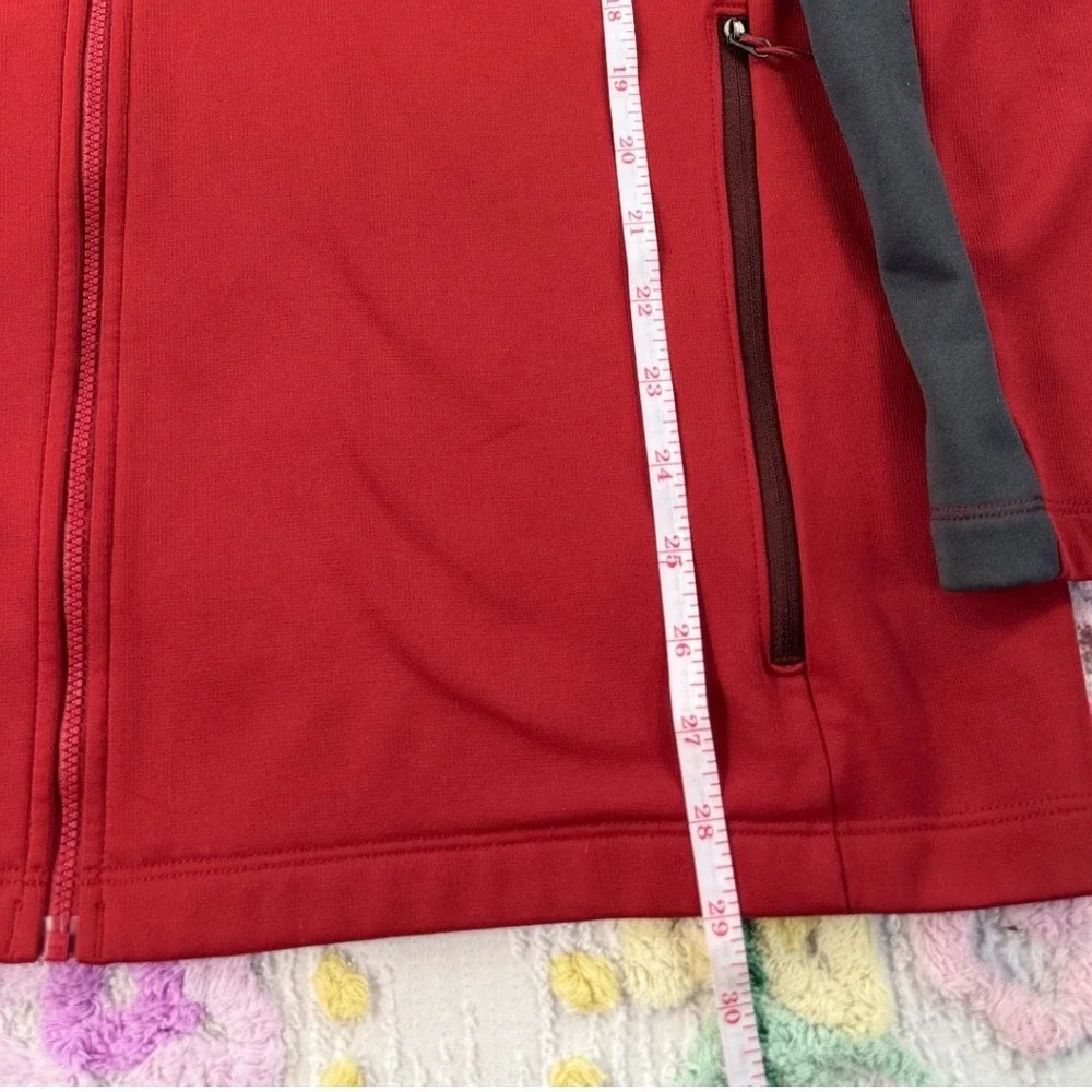 The North Face Mens Red Full Zip Softshell Hoodie‎ Jacket XXL/TTG Fleece Lined
